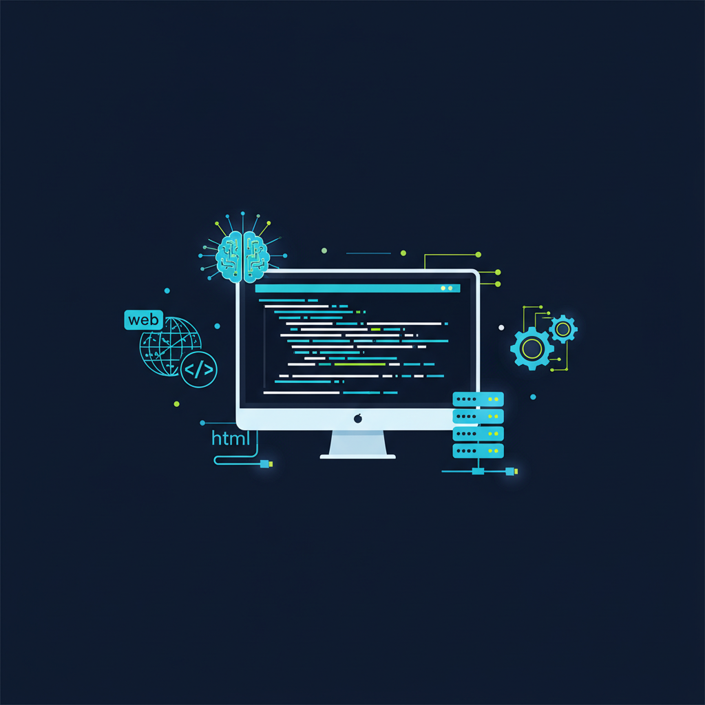 Illustration des services i-FormaSite : développement web, intelligence artificielle et automatisation